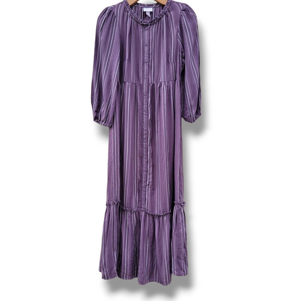 Isabel Maternity by Ingrid & Isabel Purple Tiered MidiDress – XS (Maternity)